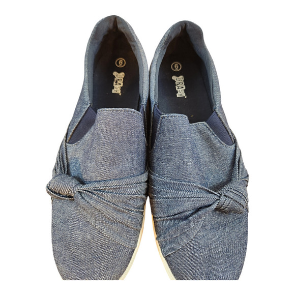 Brash womens sz 6 comfort shoes blue slip on with knot casual - Picture 12 of 12